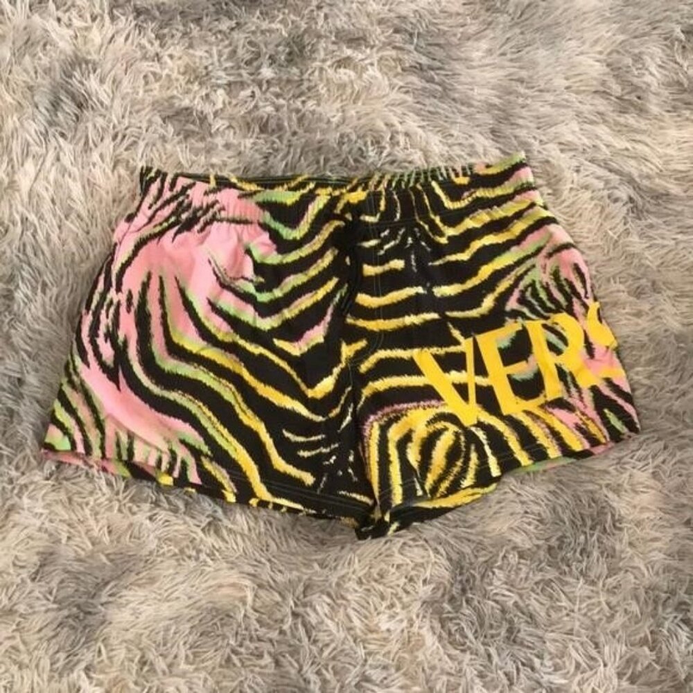 New Authentic VERSACE Logo-Printed Nylon Swim Shorts – Size 7